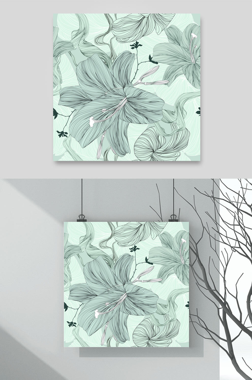 花朵叶子花叶底纹背景设计素材素材