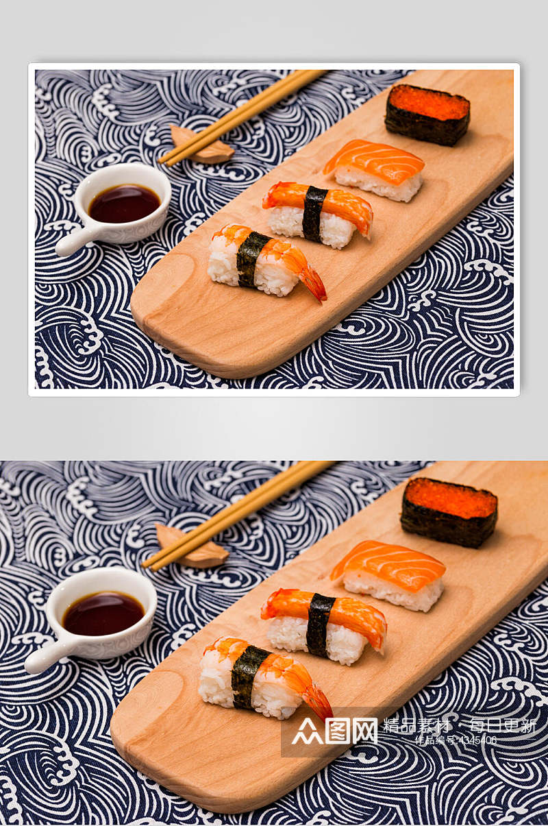 三文鱼鱼籽寿司美食摄影图片素材