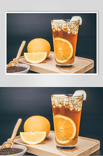 橙子创意奶茶图片