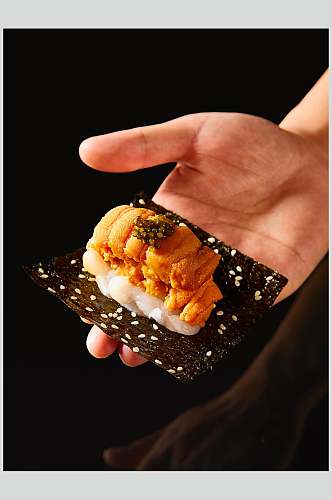 海苔片寿司美食摄影图片