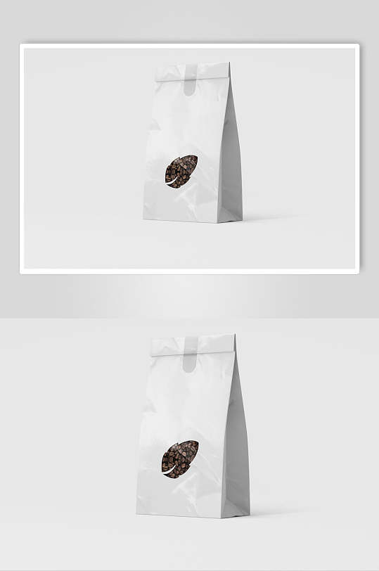 简约叶子创意高端纸袋外卖包装样机