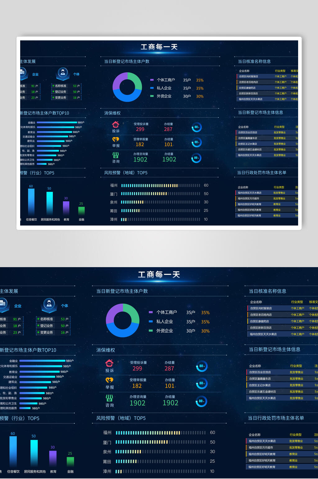 时尚蓝色数据分析UI免抠素材素材
