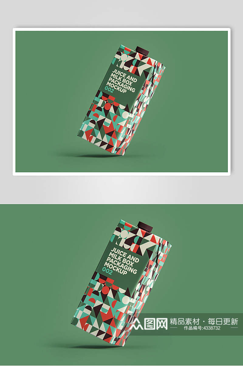 绿色悬空创意高端饮料包装瓶样机素材