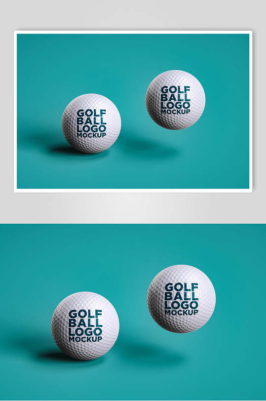 英文圆形悬空简约蓝色清新球样机-众图网