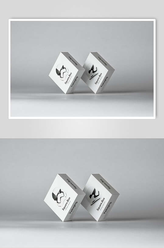 悬空盒子创意高端创意纸盒设计样机