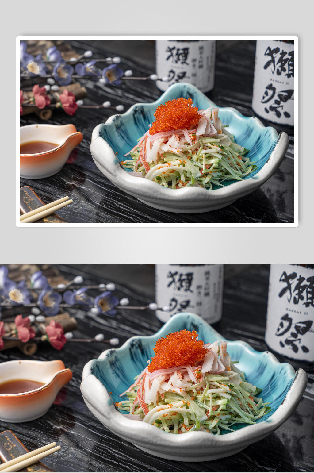 黄瓜丝寿司美食摄影图片素材