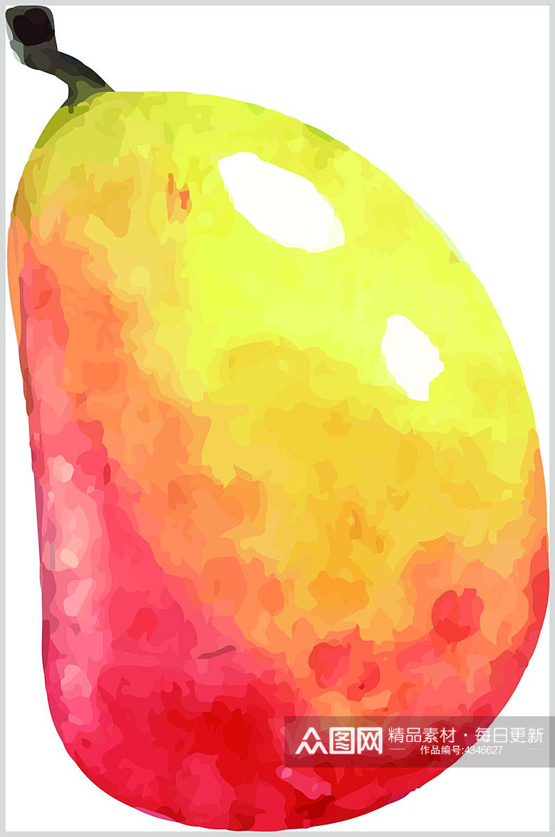 芒果手绘水果矢量素材素材