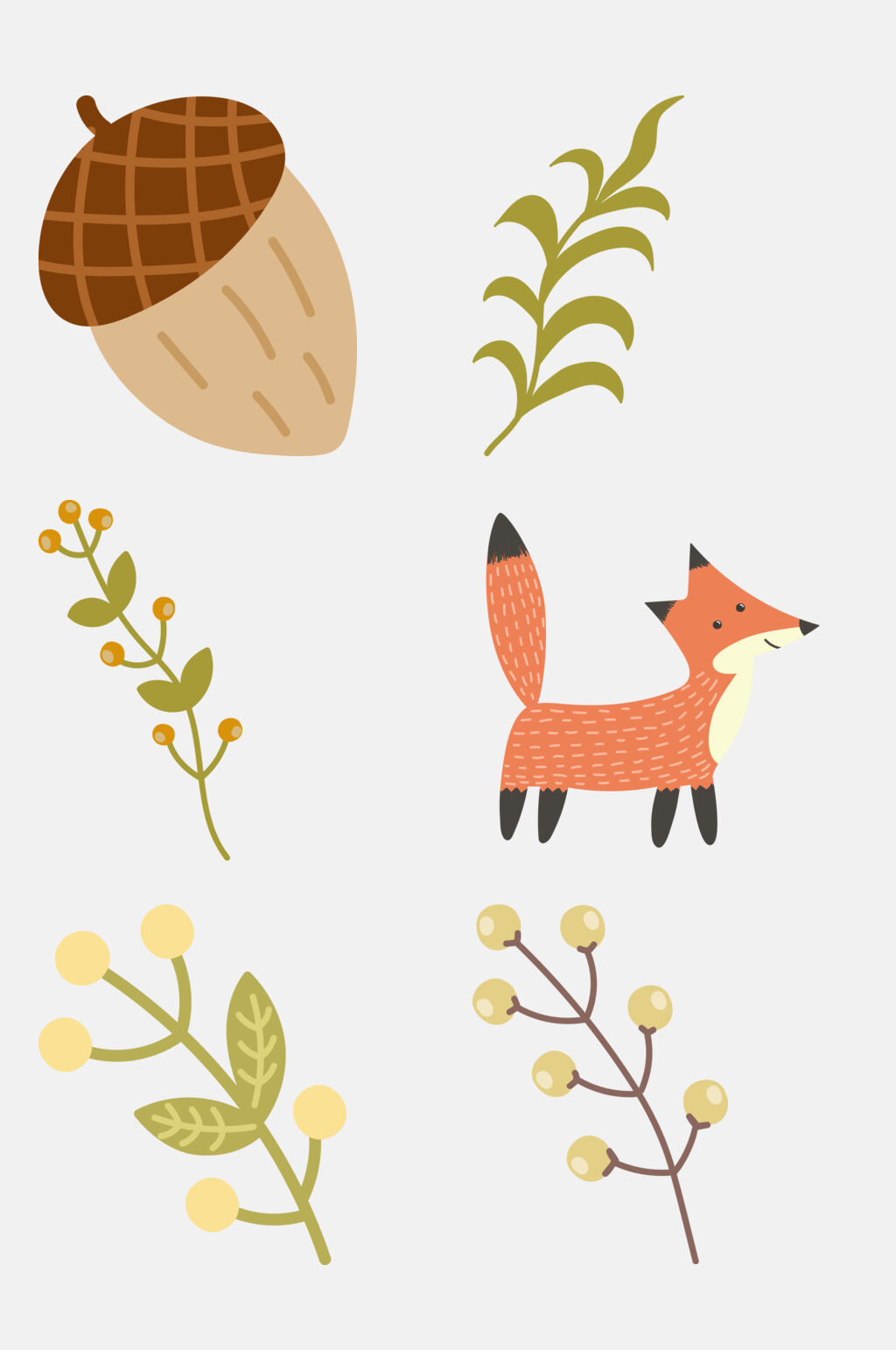 时尚卡通叶子儿童动植物插画免抠素材素材