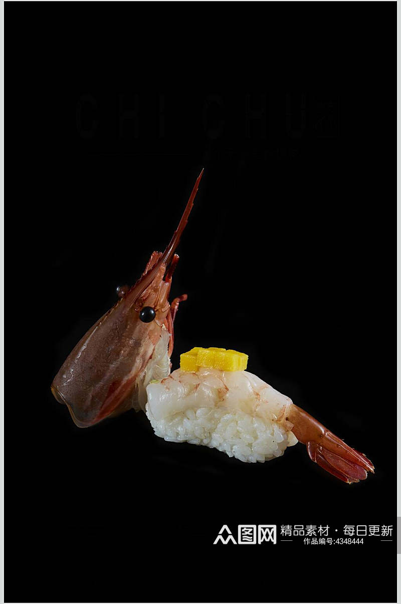 芒果甜虾美味寿司实拍图片素材