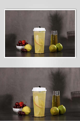 黄柠檬奶茶图片