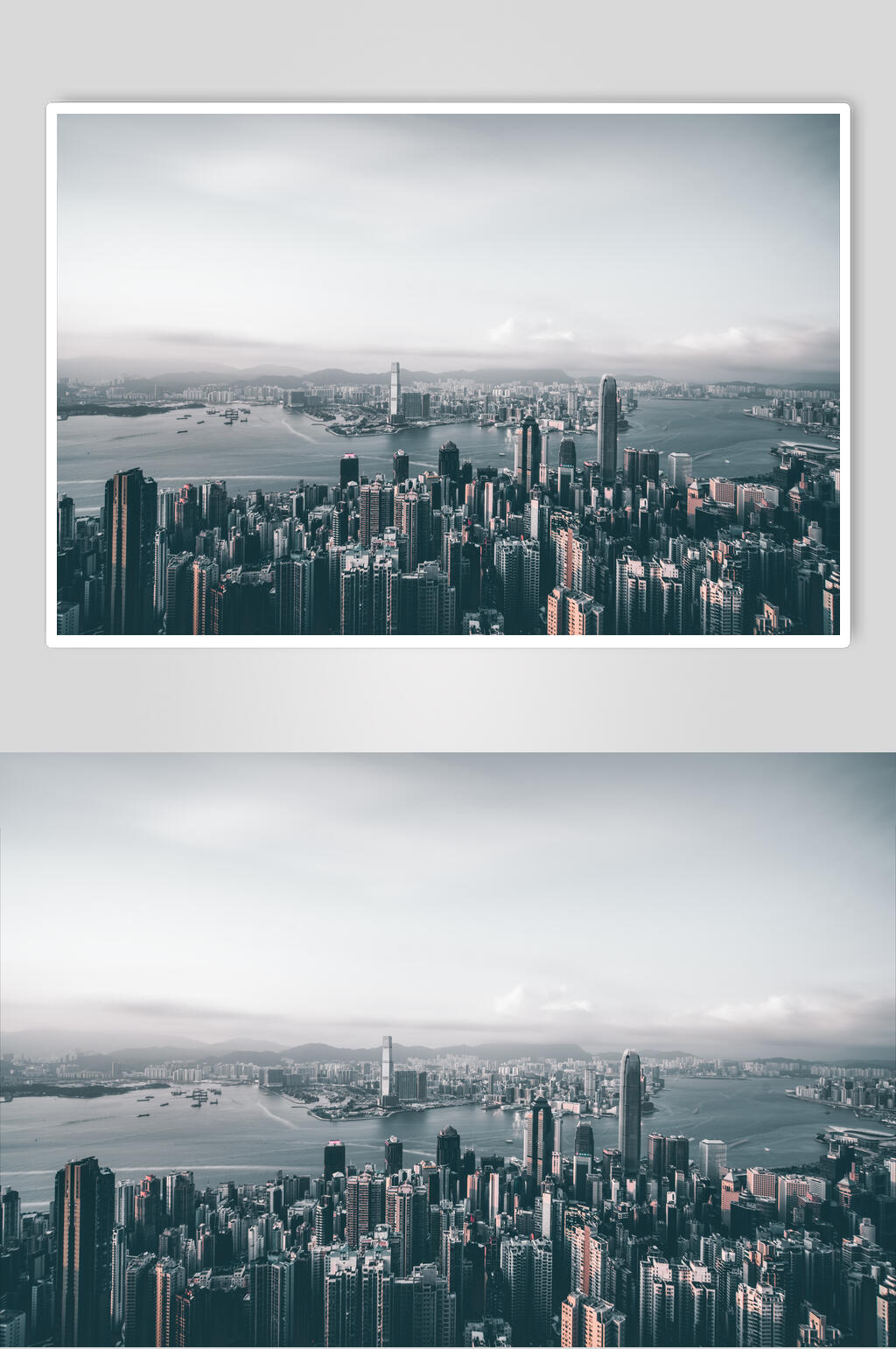 灰白俯瞰维多利亚港口图片素材