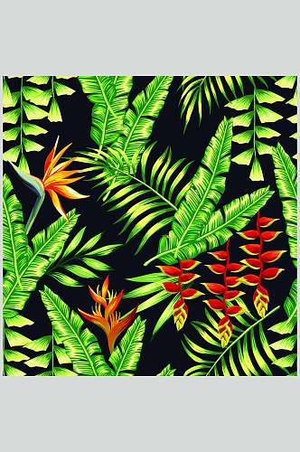 热带植物花叶底纹背景素材