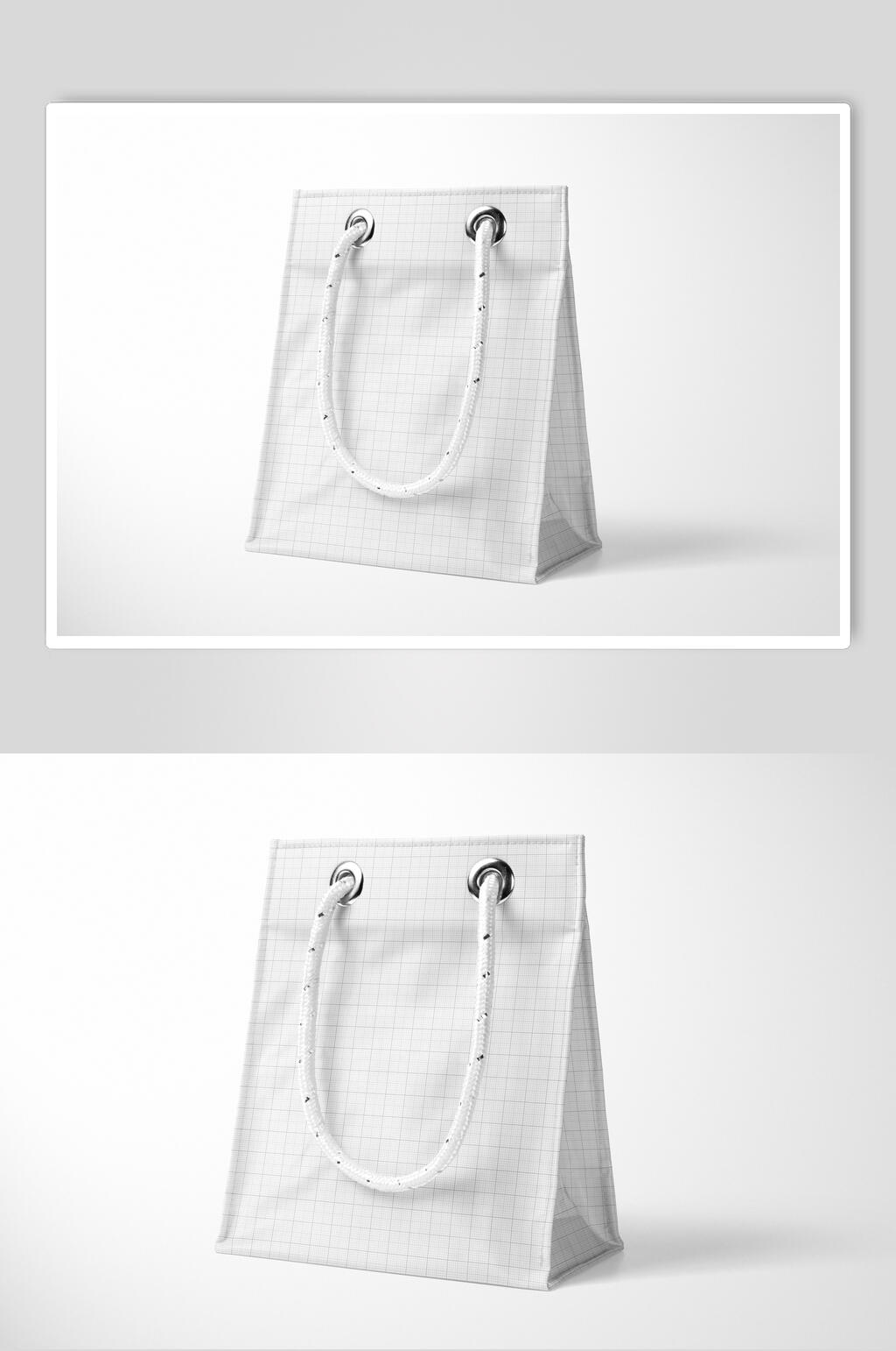 绳子灰色简约创意高端手提袋样机