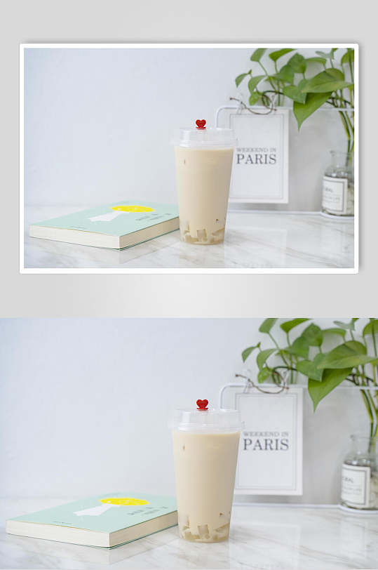 牛奶书本小红星清新奶茶果汁图片