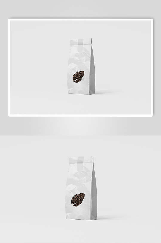 灰色叶子创意高端纸袋外卖包装样机