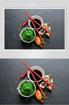 美味调料寿司实拍图片
