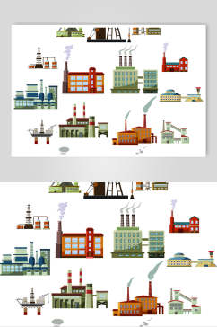 卡通工厂建筑矢量素材
