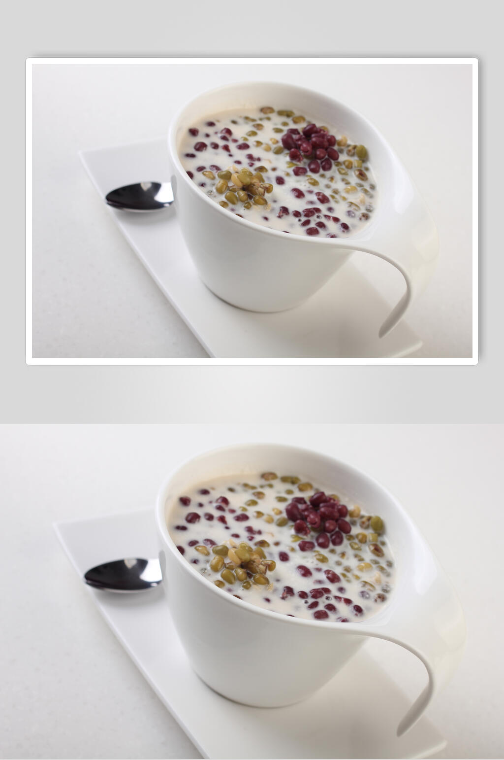 掏出杯装红豆绿豆奶露水果捞图片素材