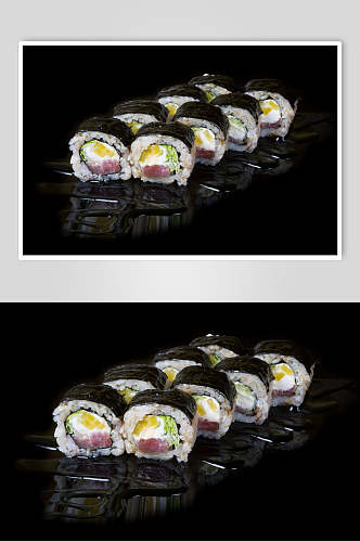 紫菜卷寿司美食摄影图片