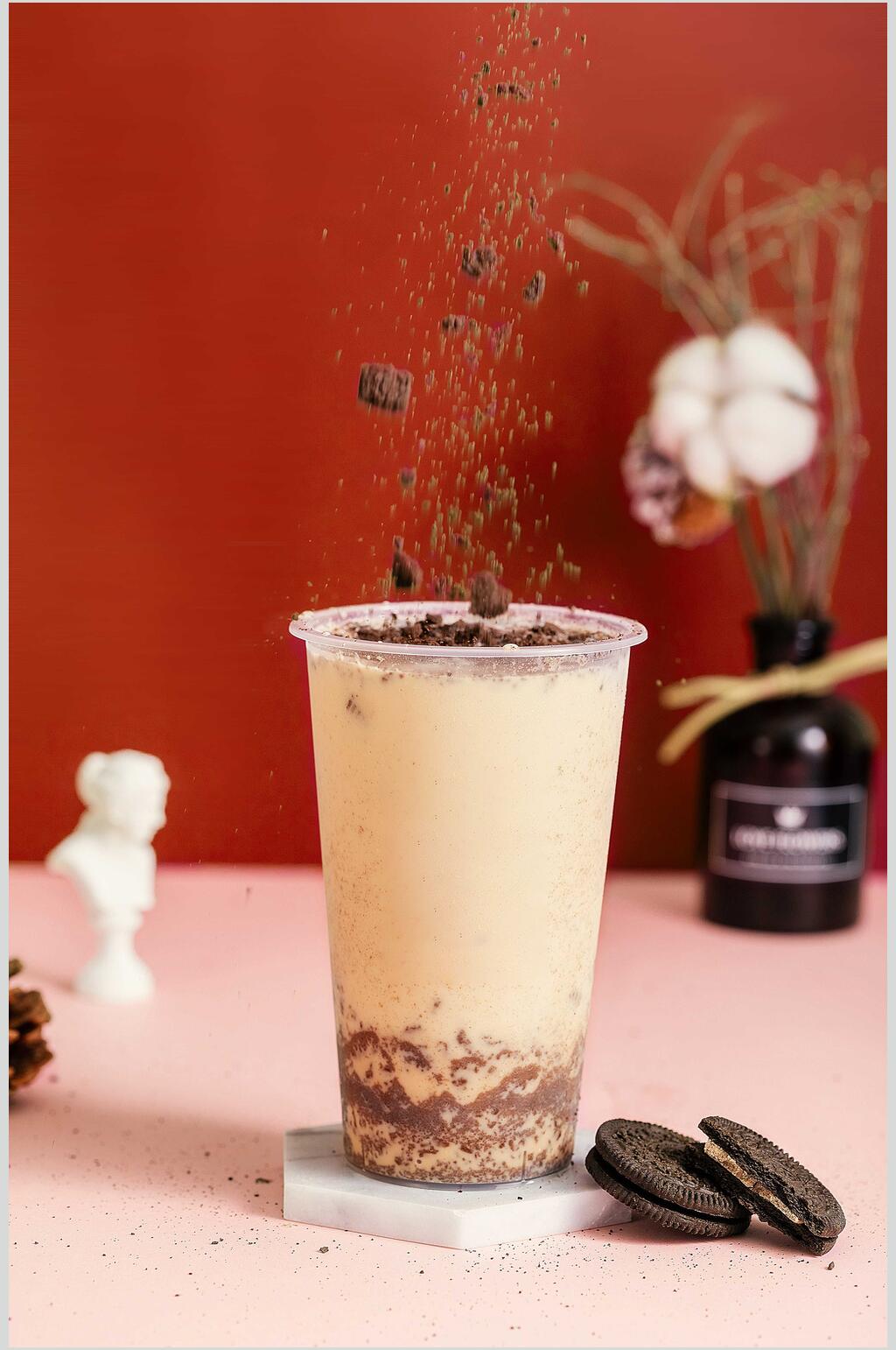 奥利奥清新奶茶果汁图片素材