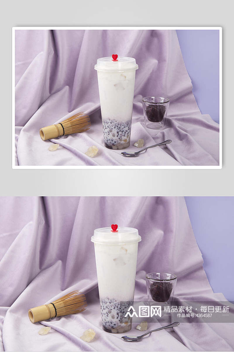 紫色珍珠清新奶茶果汁图片素材