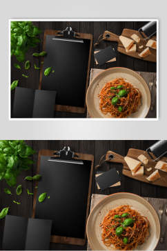 植物面条纸张创意高端餐饮VI样机