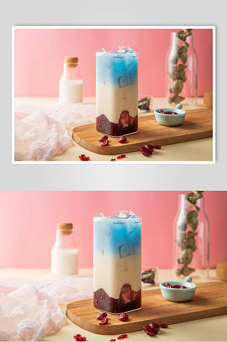 蓝冰奶茶图片