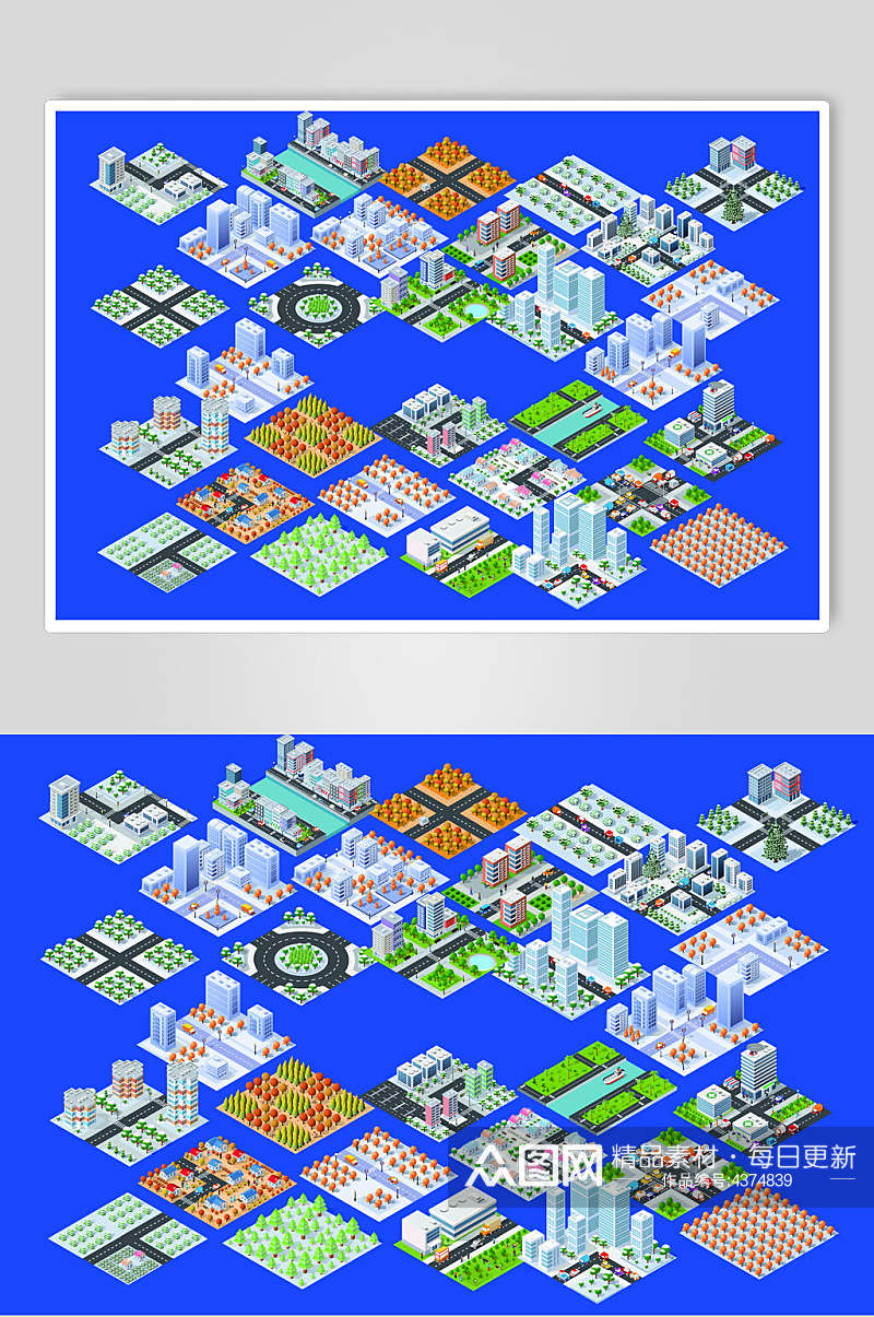 创意立体城市建筑矢量设计素材素材