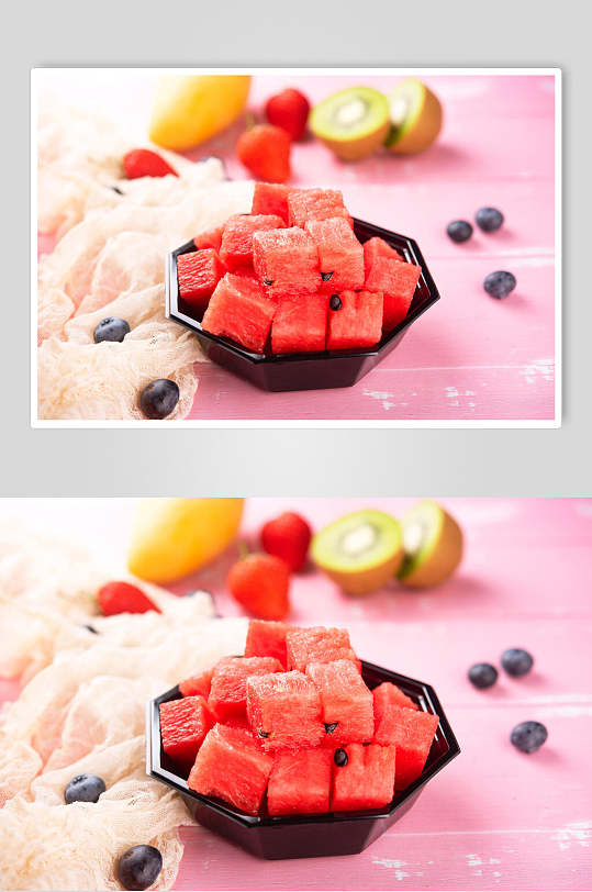 西瓜创意水果捞图片