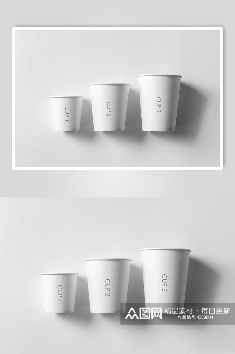 阴影灰色简约创意高端纸杯样机素材