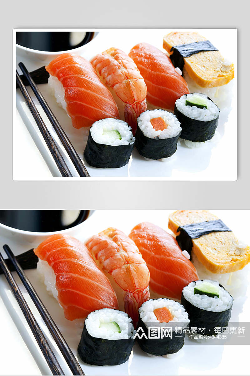 三文鱼寿司美食摄影图片素材