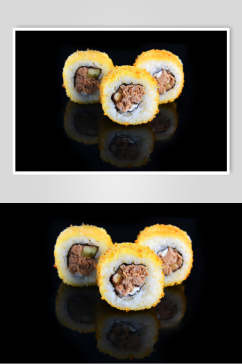 黑底大气寿司美食摄影图片