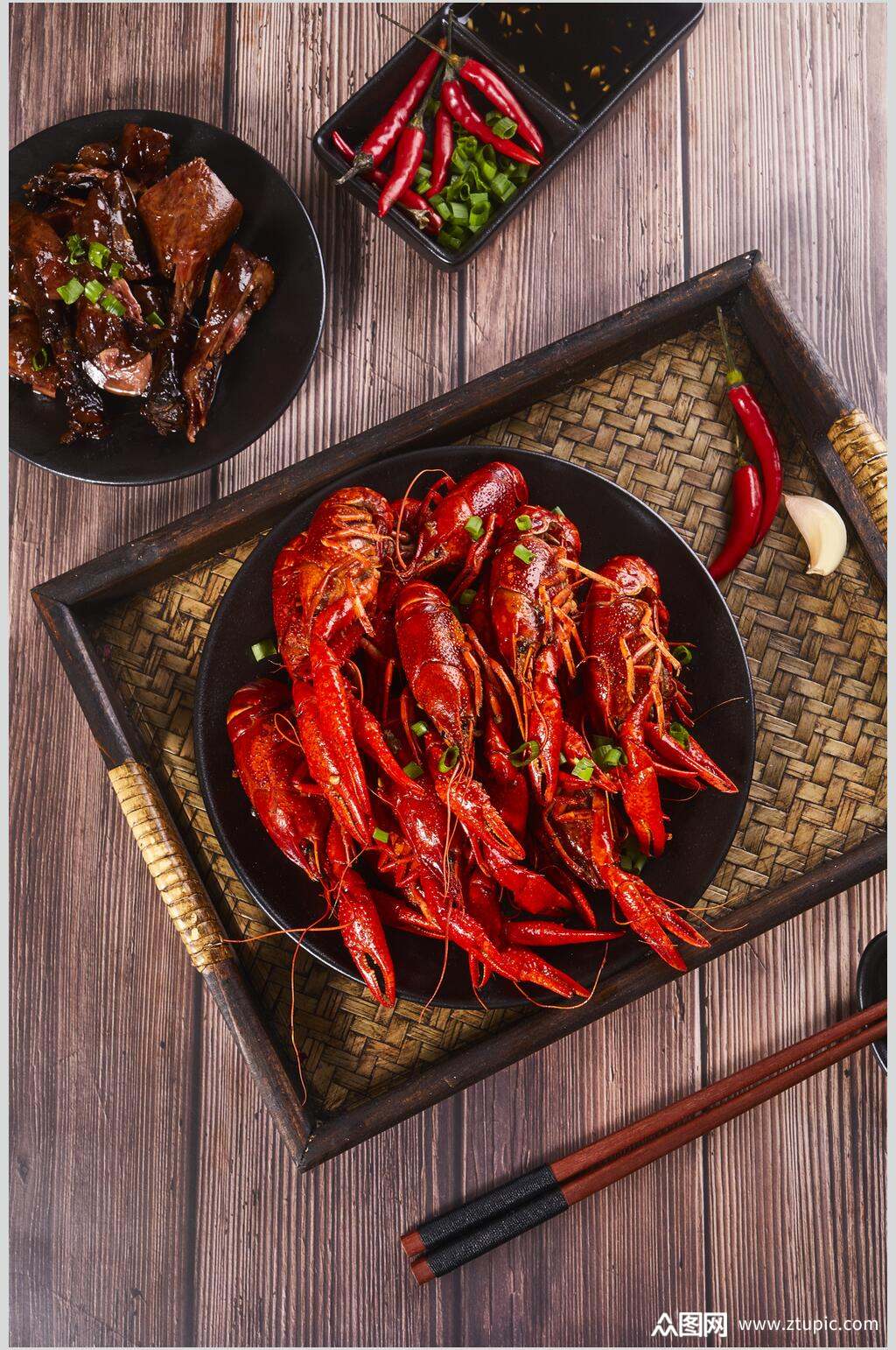 葱香麻辣小龙虾图片素材
