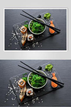 素食美味寿司实拍图片