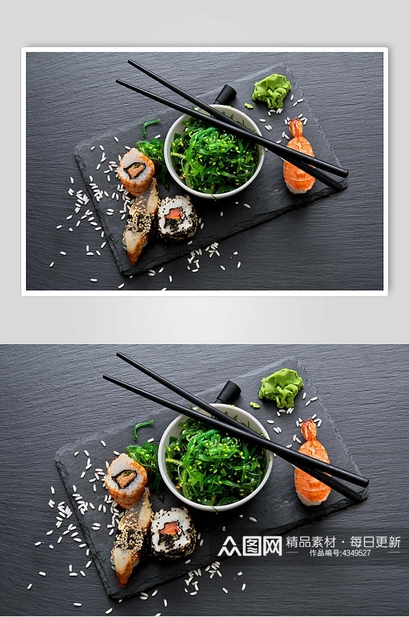 素食美味寿司实拍图片素材