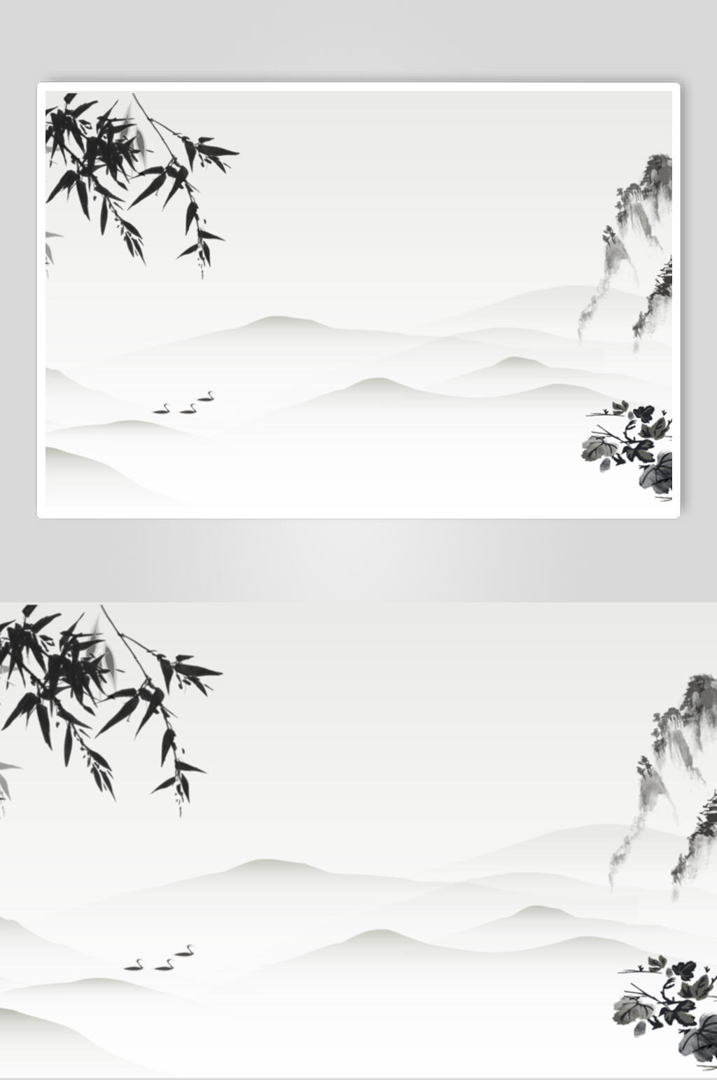 水墨风风景山水矢量素材素材