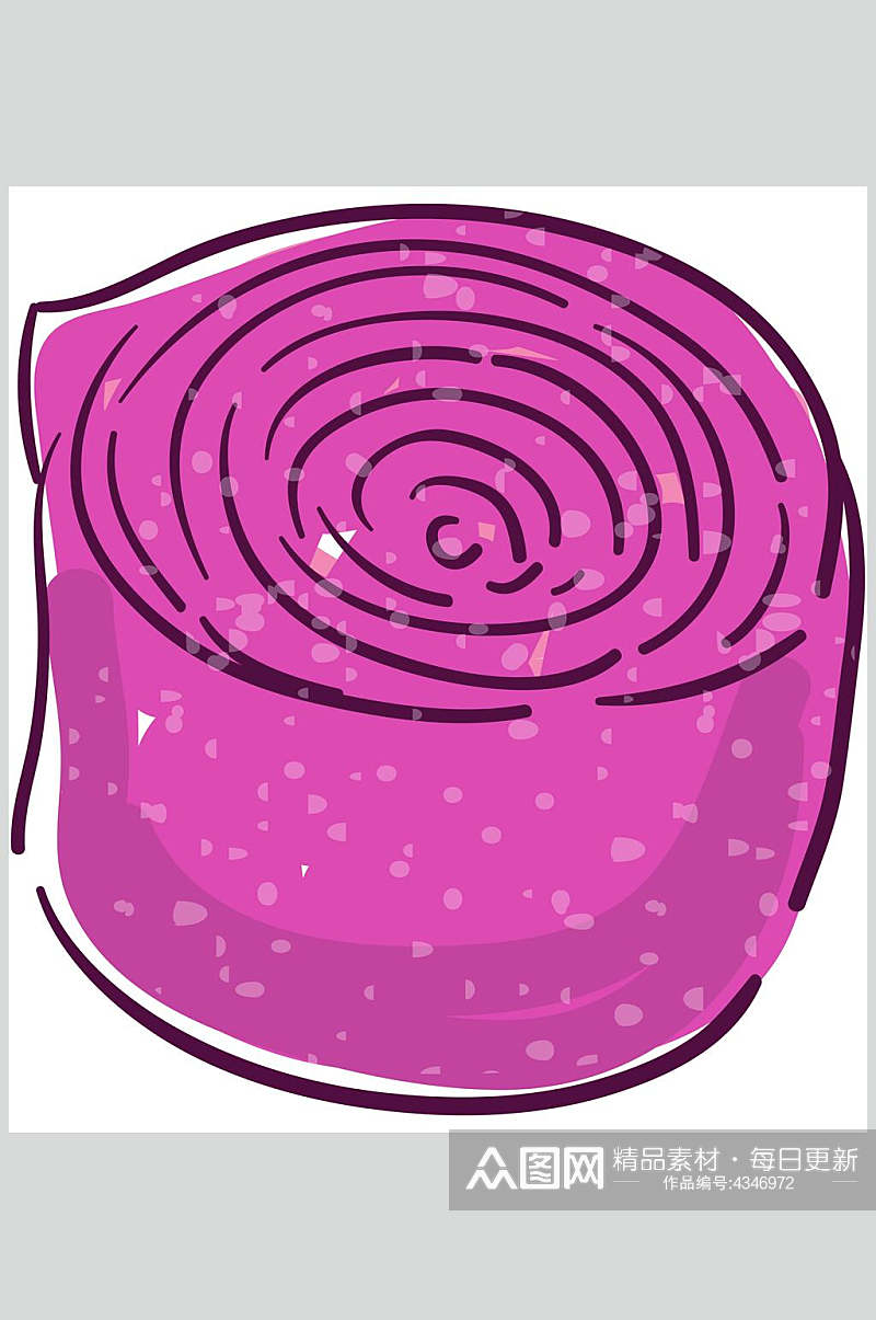 紫色手绘冰淇淋素材素材