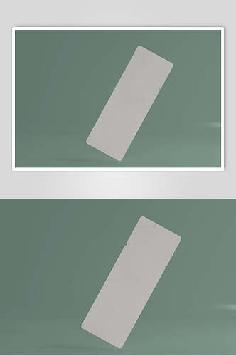 绿白清新方形创意高端简约车票样机