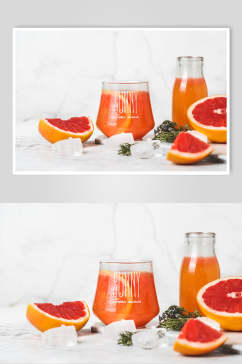 玻璃杯柚子鲜榨清新奶茶果汁图片