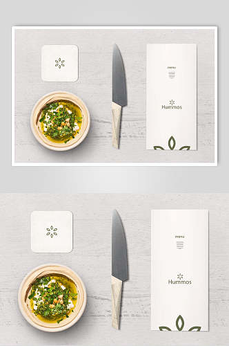 刀具纸张创意高端餐饮品牌VI样机
