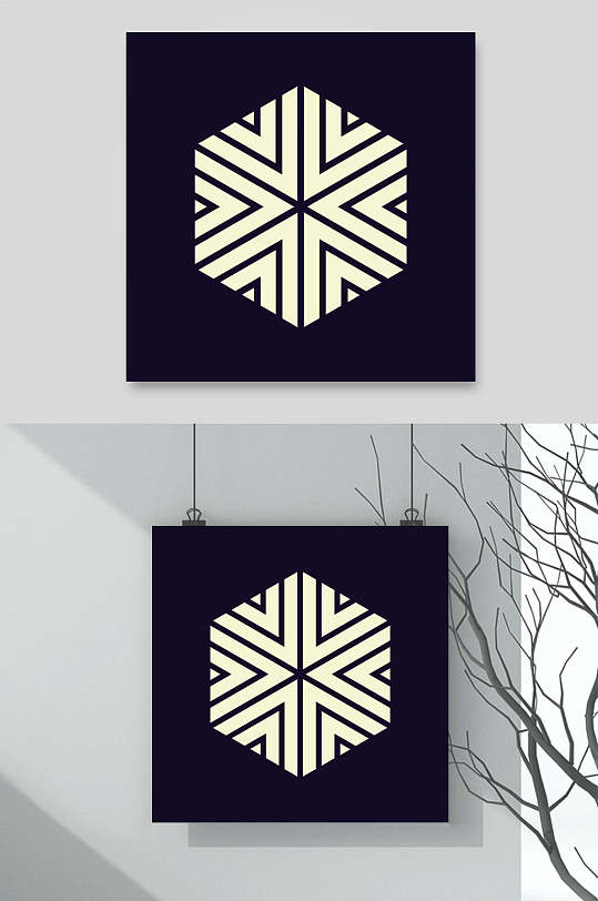 蓝白多边形几何图形矢量素材