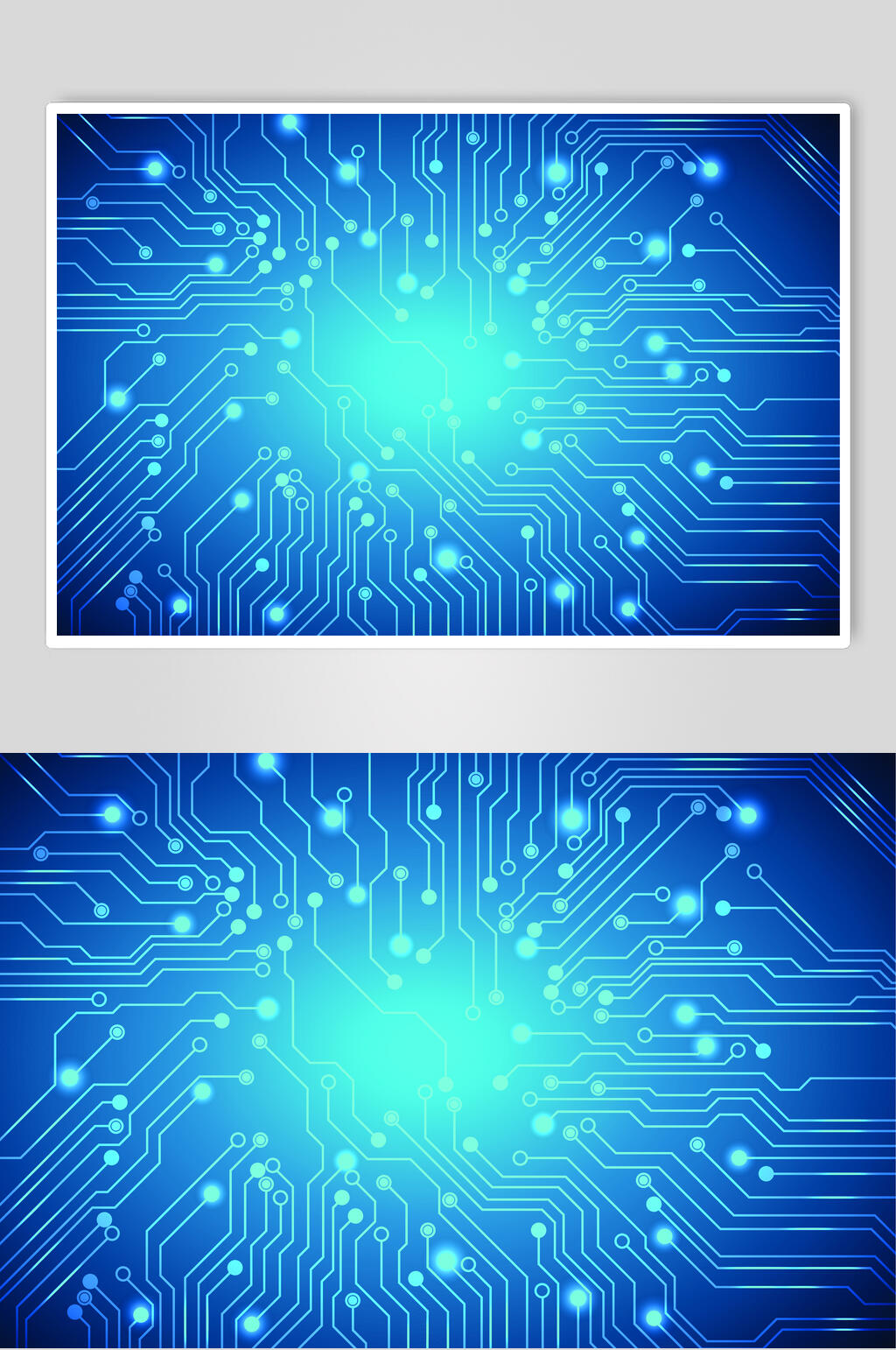 深蓝色电路科技感AI技术矢量素材素材
