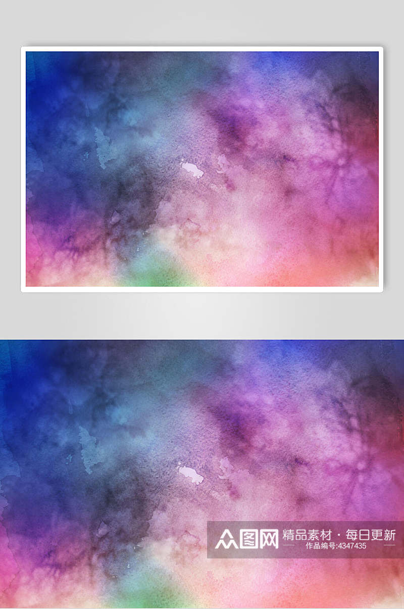 云雾蓝紫水彩纸质纹理图片素材