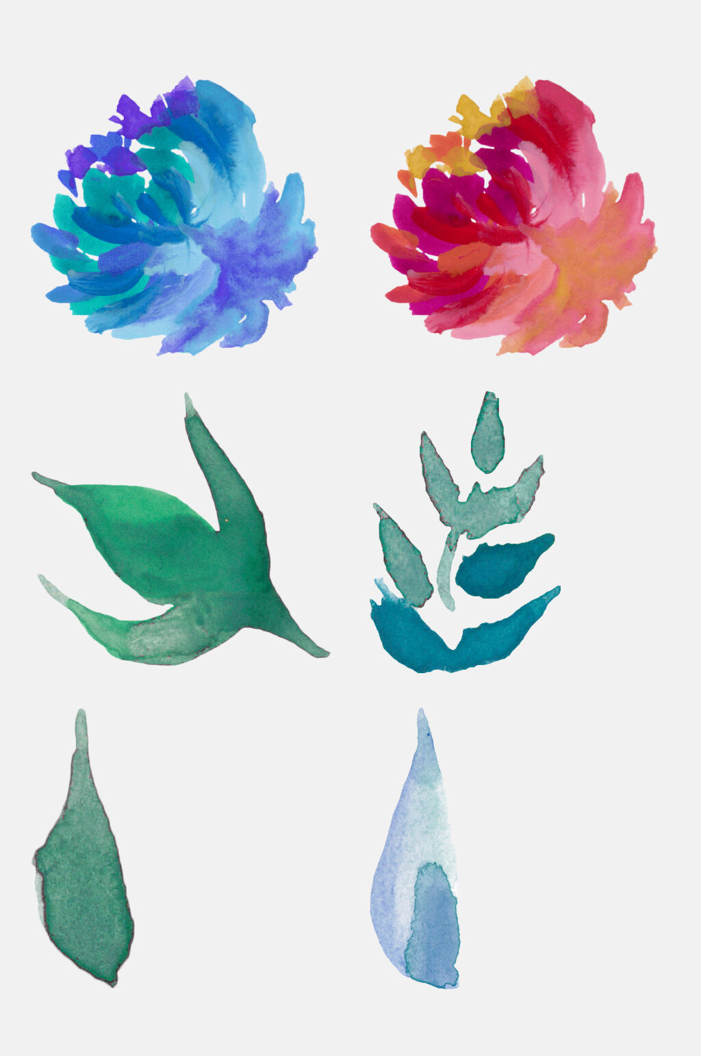 水彩梦幻花香水彩画免抠素材素材