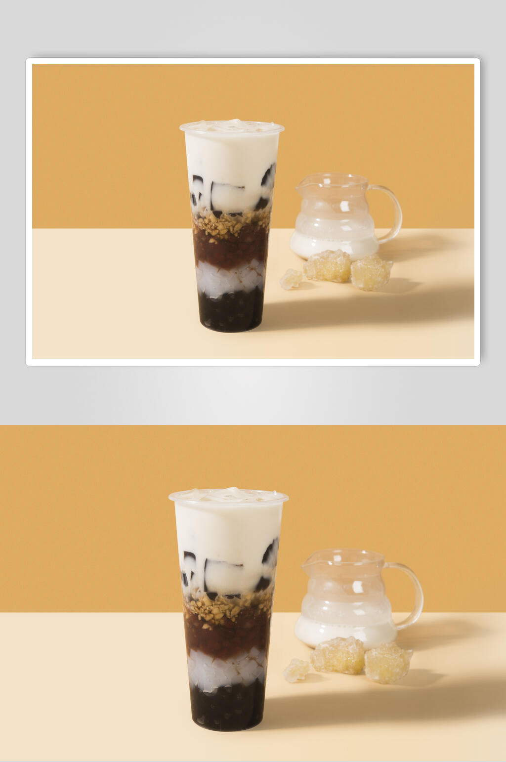 大杯烧仙草清新奶茶果汁图片素材