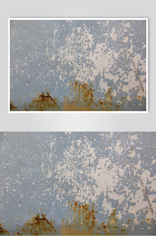 蓝色生锈斑驳污渍生锈墙面图片