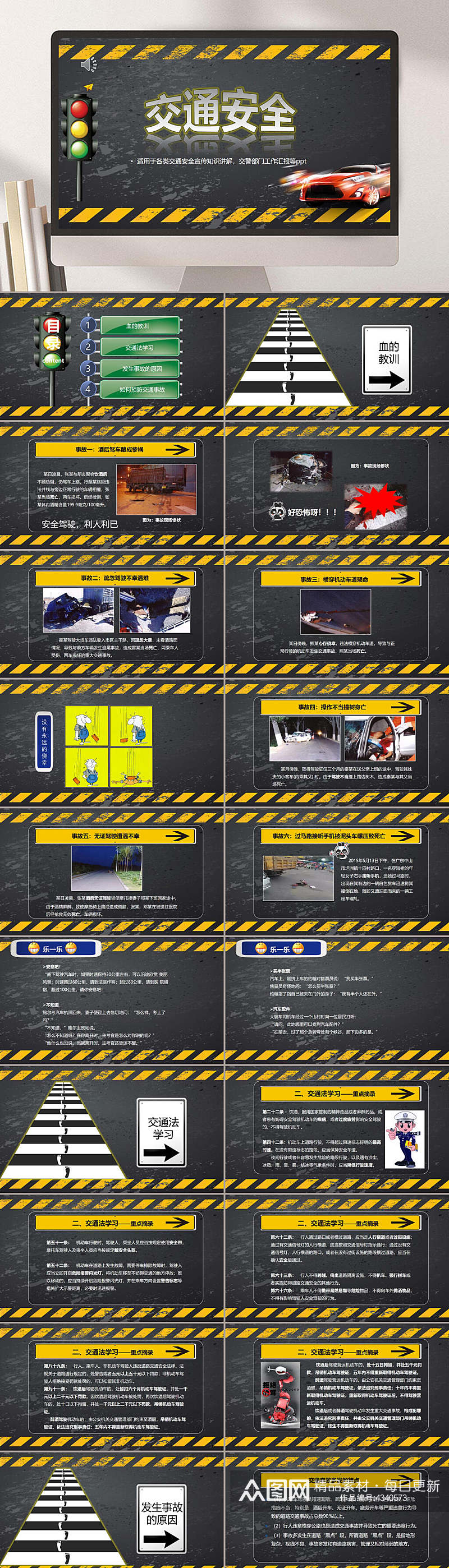 交通安全大学生安全教育PPT素材