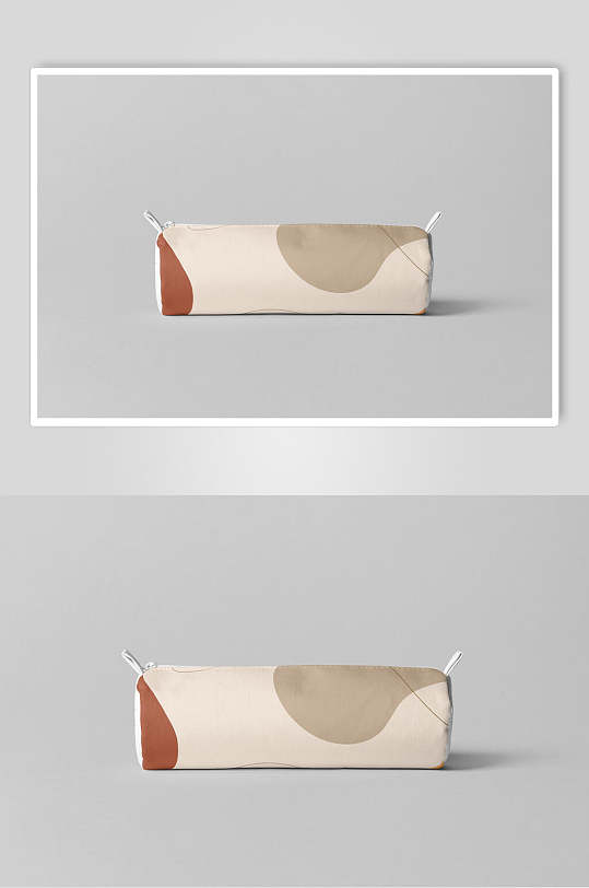 黄灰简约创意高端文具笔袋样机