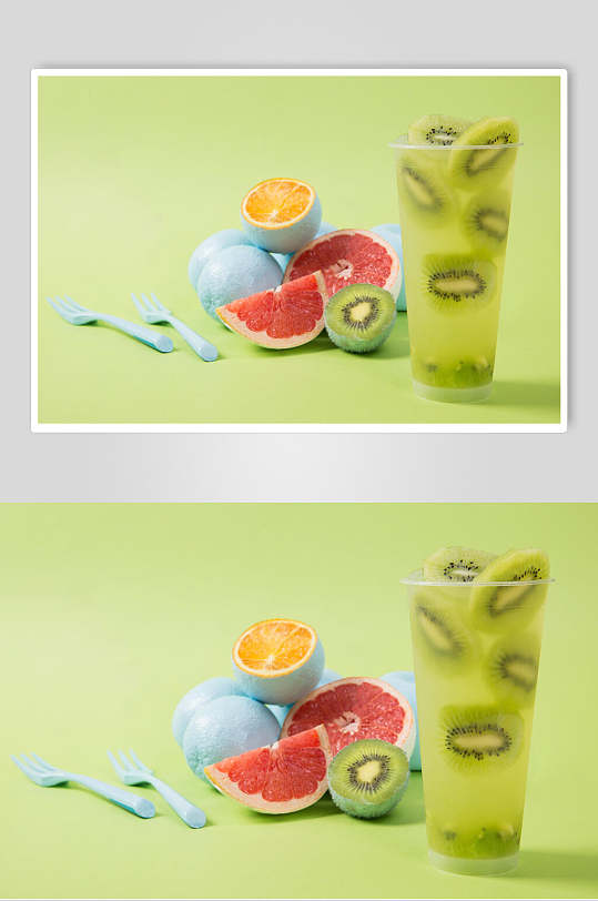 果绿色清新奶茶果汁图片