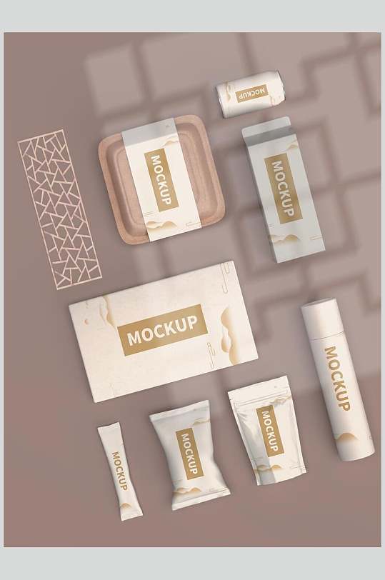 黄色腰封创意高端清新产品包装样机